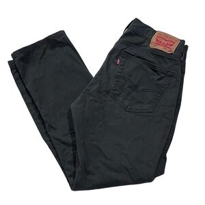 Levi's 514 Straight Fit Pants Mens 32x30 (27) Charcoal Grey Cotton Trousers